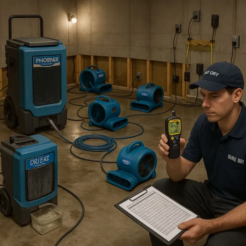 Structural Drying and Dehumidification process in Tipton, PA